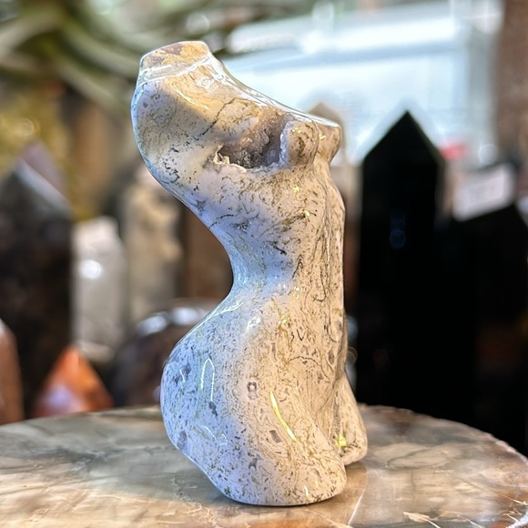 Ocean Jasper Crystal Female Body Carving With Druzy! - Picture 10 of 10